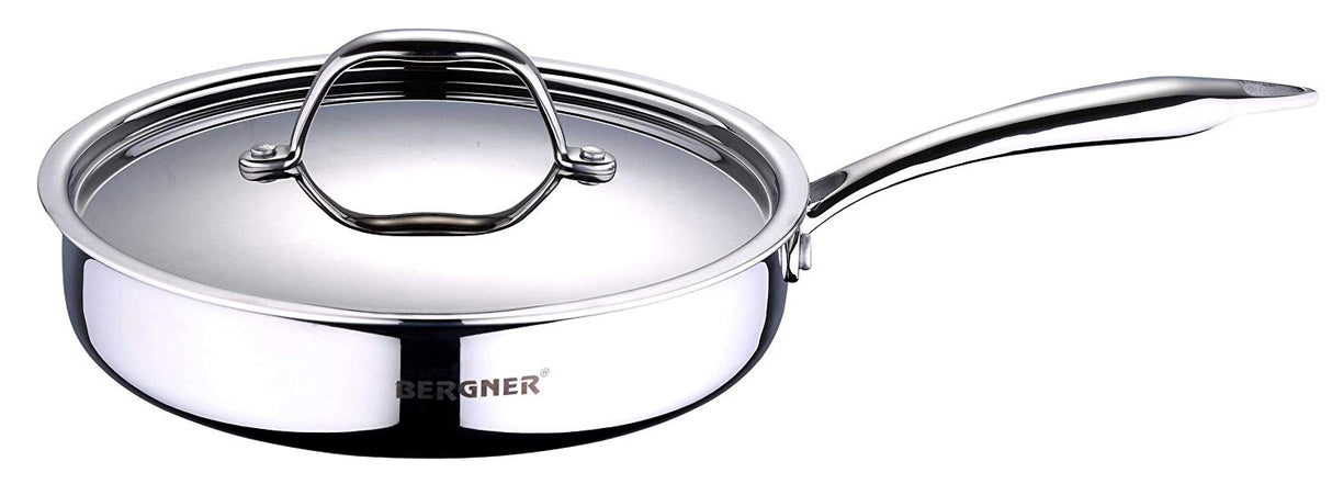 Bergner SS Tri-Ply Sautepan with Lid 26 Cm (BG 6330)