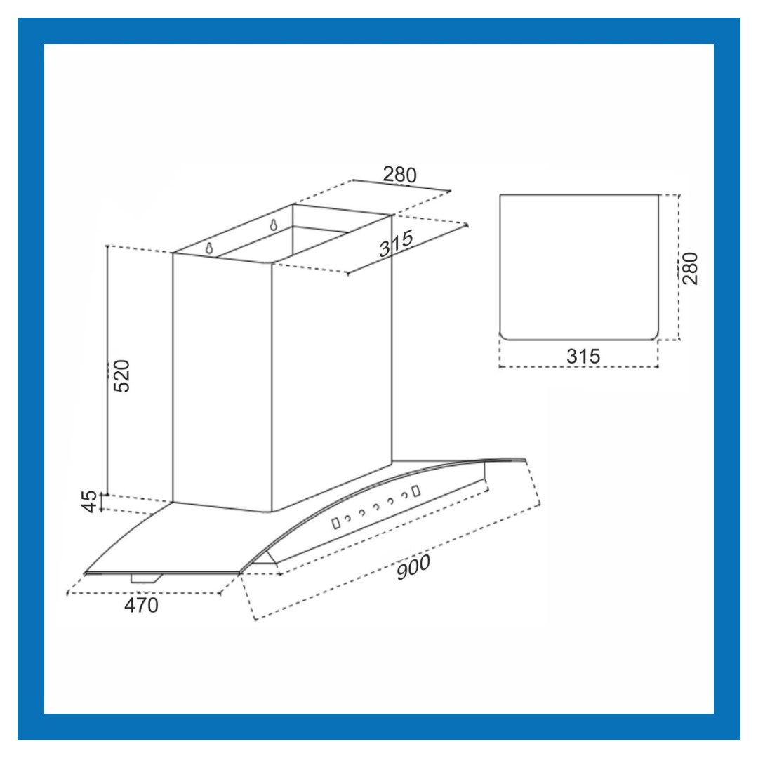 Glen CH 6060 BL MS AC 90cm Auto Clean