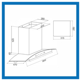 Glen CH 6060 BL MS AC 90cm Auto Clean