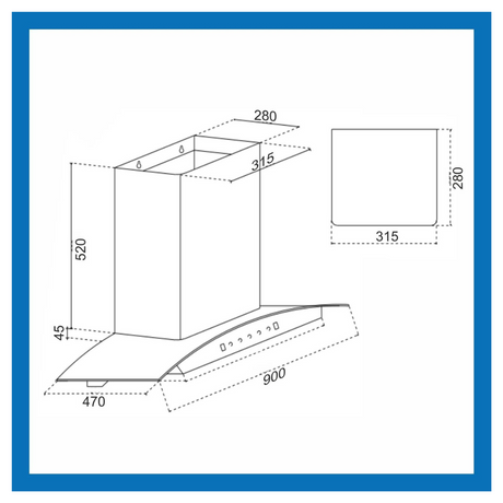 Glen CH 6060 BL MS AC 90cm Auto Clean