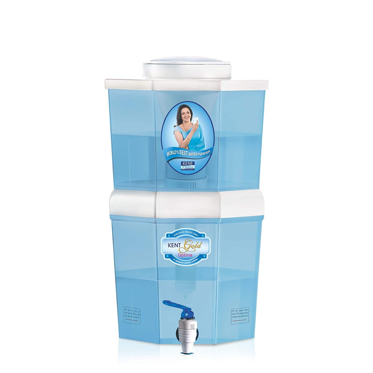 Kent  Gold Optima 10-Litres Gravity Based Non-electric Water Purifier (Aqua Blue/White)