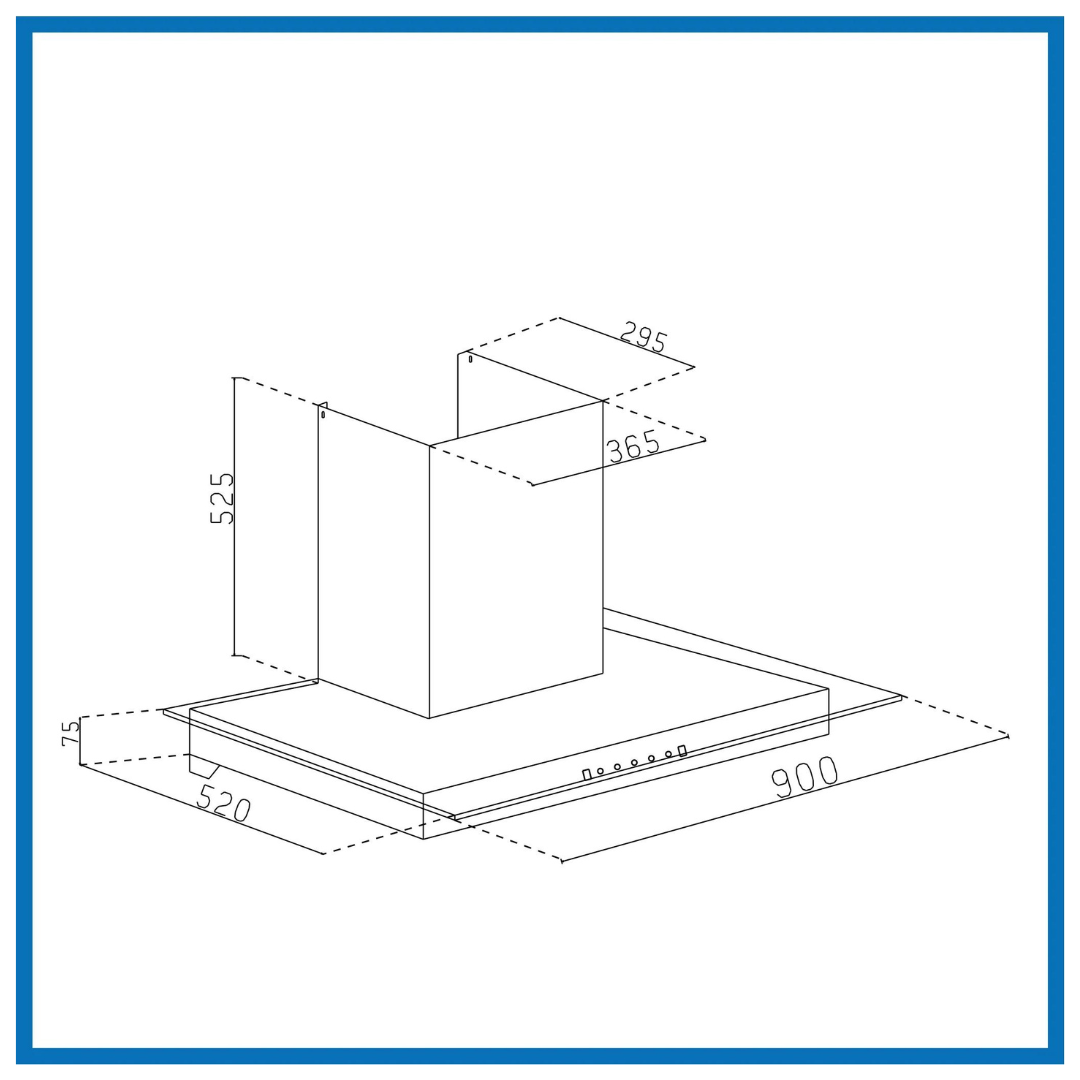 Glen CH 6062 BL MS AC 90cm Auto Clean