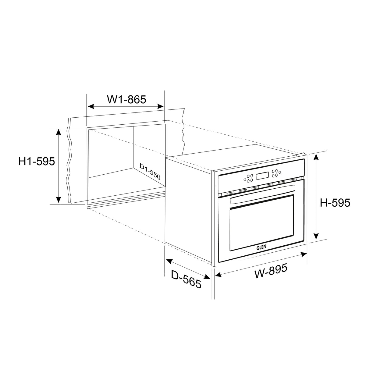 Built-in Air Fryer Oven 90L with Turbo Fan 12 Functions Touch Control (BO-655AFT90)