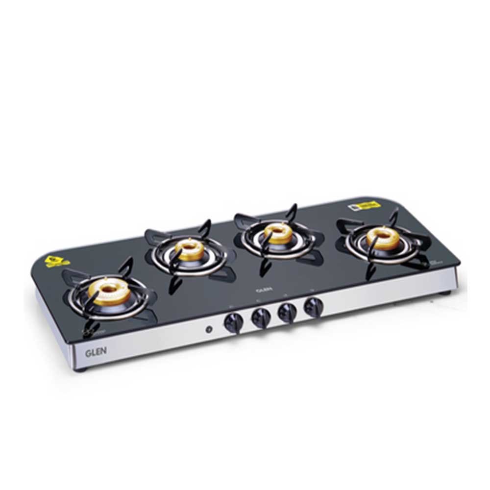 Buy GLEN 4 BURNER GLASS COOKTOP 1049 GT FORGED BRASS BURNER (AUTO IGNITION)
at the lowest price in India at Apnidukaan.com