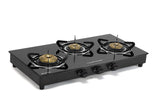 SUNSHINE PULSAR THREE BURNER TOUGHENED GLASS GAS STOVE