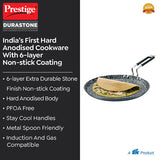 Prestige Durastone Hard Anodised 6 Layer Non-Stick Omni Tawa, 27 cm (Black) 37568
