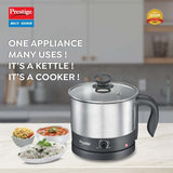 1L PMC 1.0 Plus Multi Kettle / Multi Cooker| Glass Lid with Stainless Steel rim|Temperature Control |Power Indictor (Silver, Black)