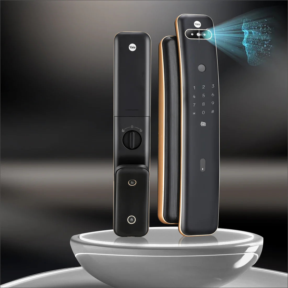 Luna Pro+ Smart Lock with Face scan technology, Fingerprint, PIN, RFID and Manual Key (Bluetooth Module and Wifi Bridge Included)