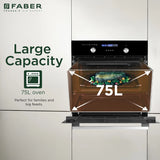 FBIO 75L 9F BK Built-In Oven with 9 Cooking Functions & 3D Hot Air Circulation