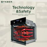 FBIO 75L 9F BK Built-In Oven with 9 Cooking Functions & 3D Hot Air Circulation