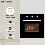 FBIO 80L 5F BK Built-In Electric Oven with 5 Cooking Functions & Black Glass Finish