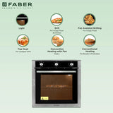 FBIO 80L 6F Built-In Electric Oven with Rotisserie, Convection Fan & 6 Cooking Functions