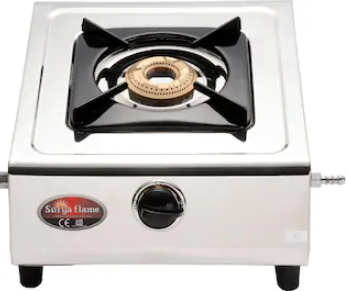 SuryaFlame Capri Stainless steel 1 Burner Regular Silver Gas Stove