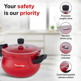 Prestige Deluxe Plus Aluminium Outer Lid Mini Pressure Handi, 3 Litre, Red 10795