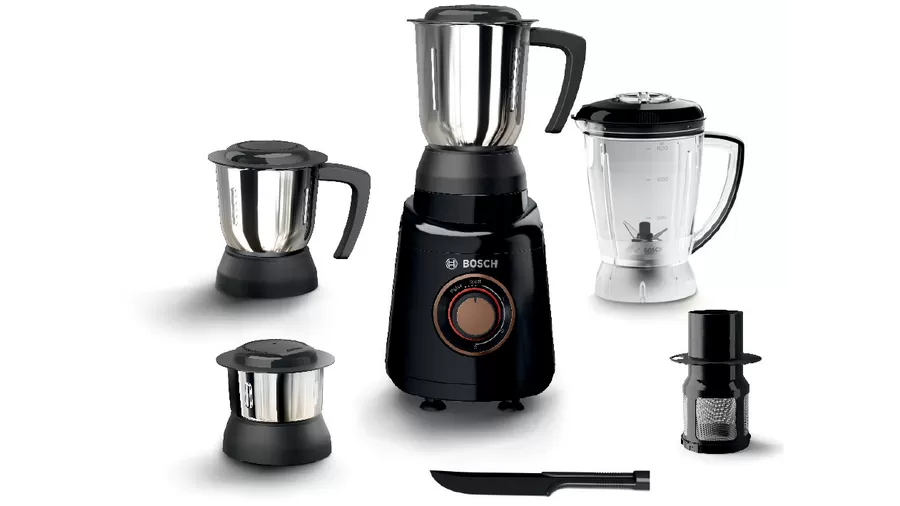 TrueMixx Radiance 600W Mixer Grinder with PoundingBlade, 4 Jars – Black (MGM4344BIN)