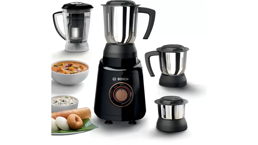 TrueMixx Radiance 600W Mixer Grinder with PoundingBlade, 4 Jars – Black (MGM4344BIN)