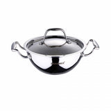 Bergner Argent Triply Stainless Steel Kadai with Lid 22 Cm 2 Ltr (BG-6349)