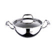 Bergner Argent Triply Stainless Steel Kadai with Lid 28 Cm 3.9 Ltr (BG-6333)