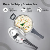 Prestige Tri-Ply Svachh Outer Lid Pressure Cooker Combi Pack 20733