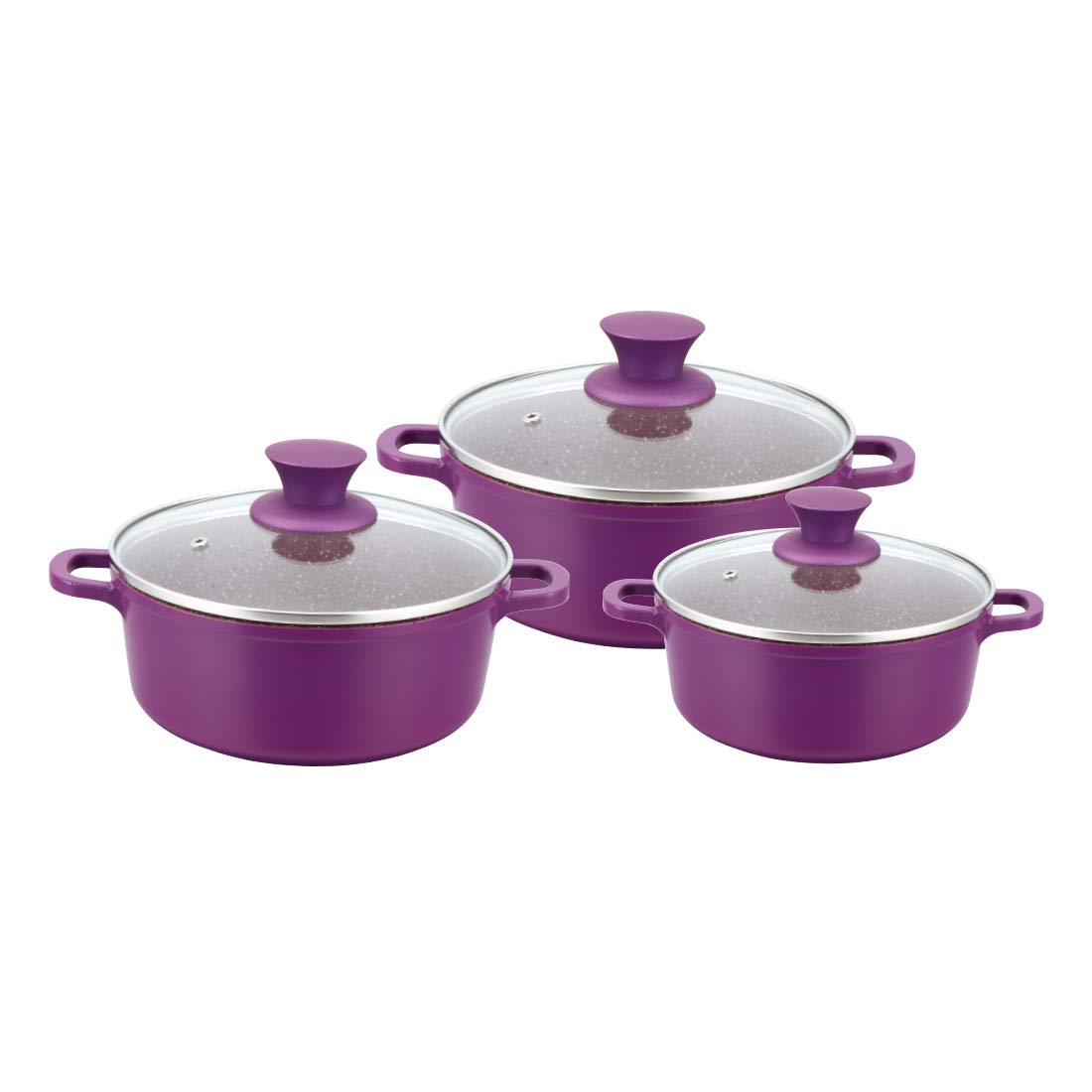 Wonderchef Granite Die-Cast Casserole Set With Lid- Purple