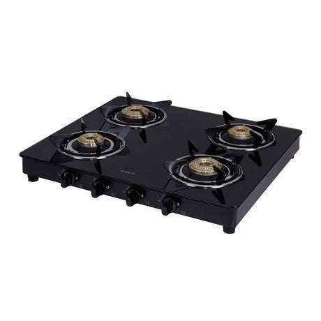 Elica Vetro Glass Top 4 Burner Gas Stove (594 CT VETRO BLK)
