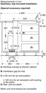 iQ700 90 cm Downdraft Hood Clear Glass Black - LD98WMM66