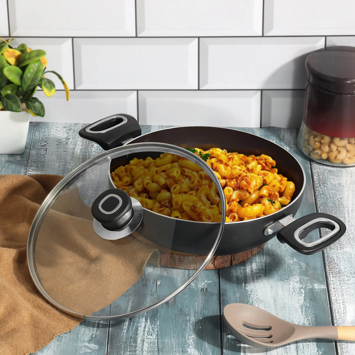 Zest Ceramica Kadai with Glass Lid - 2.5 Litre (24 cm)