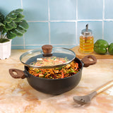 Zest Plus Die Cast Aluminium Non-Stick Kadai with lid- 24cm