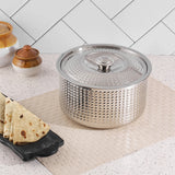 Hammered Double Wall Stainless Steel Casserole - 3 Litre