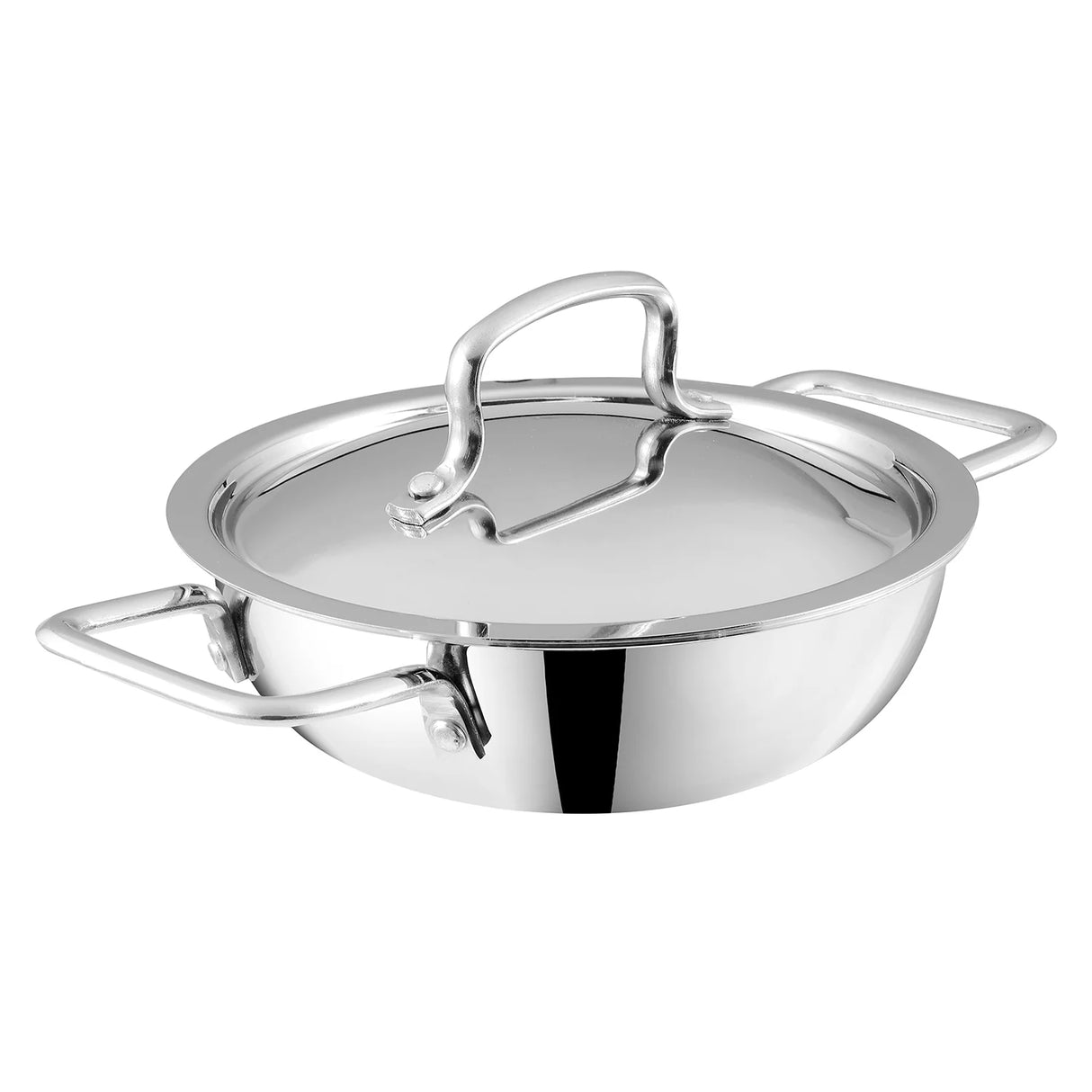 Triply Stainless Steel Extra Deep Kadai With Lid - 3.3 L