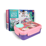 Fun Time 750ml Stainless Steel Lunch Box with 80ml Bowl, Spoon &amp; Fork | 3-Grid Tiffin Box with Character Lid | Leak-Proof BPA-Free | Ideal for School | PBH 6027