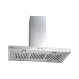 Glen  90cm  Island Kitchen Chimney |Push Buttons, Italian Motor, Baffle filters |1250 m3/h -Silver (6052 IS)