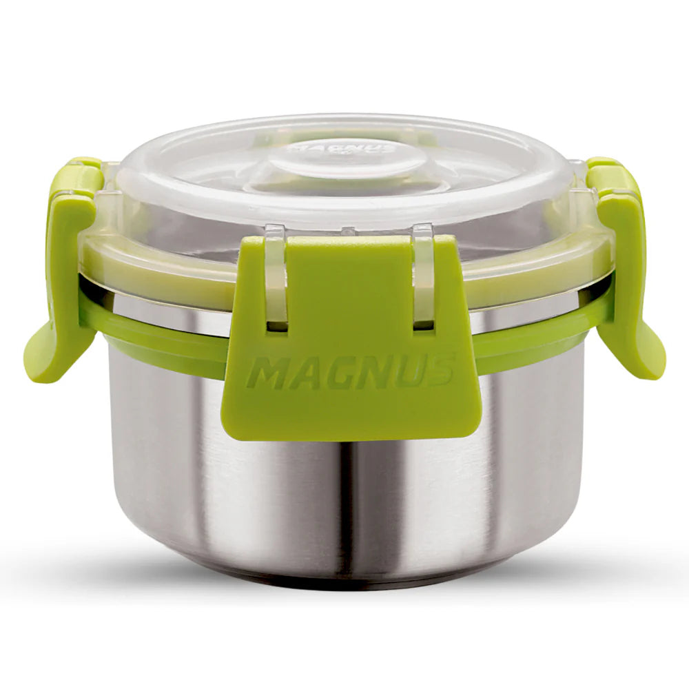 KLIP LOCK Stainless Steel Airtight Leakproof Storage Container – 100ML – Ideal for Kitchen, Lunch Box, Office, and School