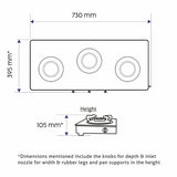 Glen CT 1034 GT BB Black 3 Burner