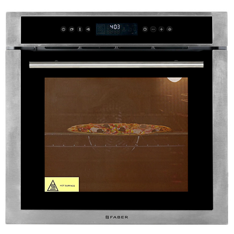 Faber FPO 621 SS 60 cm 83 Liters Built-In Oven 10 cooking Functions 260 Deg C Fully Electronic  Black Glass Finish