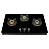 Faber NiOS DLX 753 BB BK Glass Cooktop with Manual Gas Stove MS POWDER COATED Finish (3 Burners)