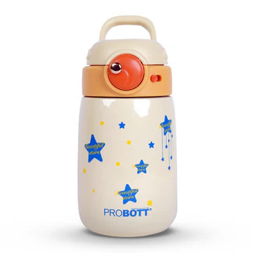 Cool Kid 360ml Hot & Cold Sipper Bottle with Straw & Handle for Kids, Pink | Stainless Steel Vacuum Insulated, Leak-Proof | PB 360-02