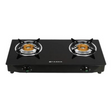 Faber JUMBO 2BB BK Glass Cooktop with Manual Gas Stove Heat resistant black Enameled Round (2 Burners)