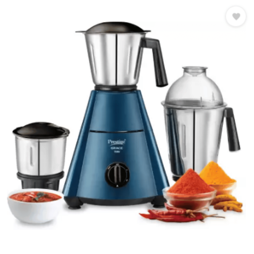 Prestige 230V 750 W Mixer Grinder Grace 3 Jars Blue