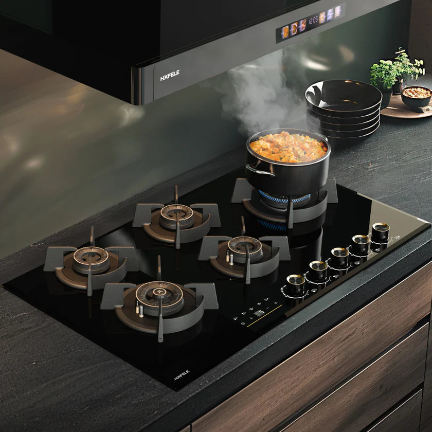 Cronus Digi-Step 590 90 cm 5 Burner Hob – Full Brass Burners, Step Flame Technology, Insta Ignition, 534.01.767