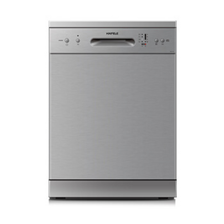 Hafele Aqua 14XL 14 Place Settings Stainless Steel Freestanding Built-In Dishwasher Button Control Grey 539.20.610