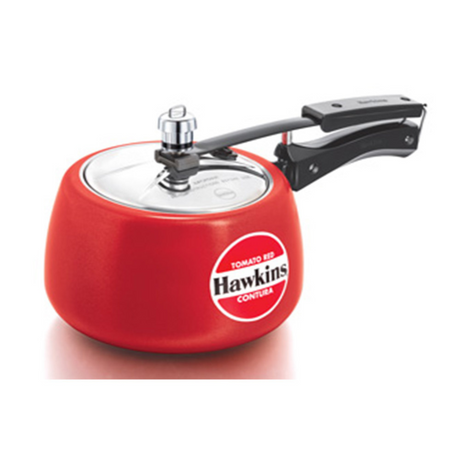 Hawkins 3 Litre Contura Ceramic Coated Pressure Cooker Tomato Red : CTR30	