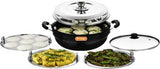 Orange Hard Anodized Multi Kadai 275mm Kadhai 27 cm with SS Lid  (Hard Anodised, Non-stick)