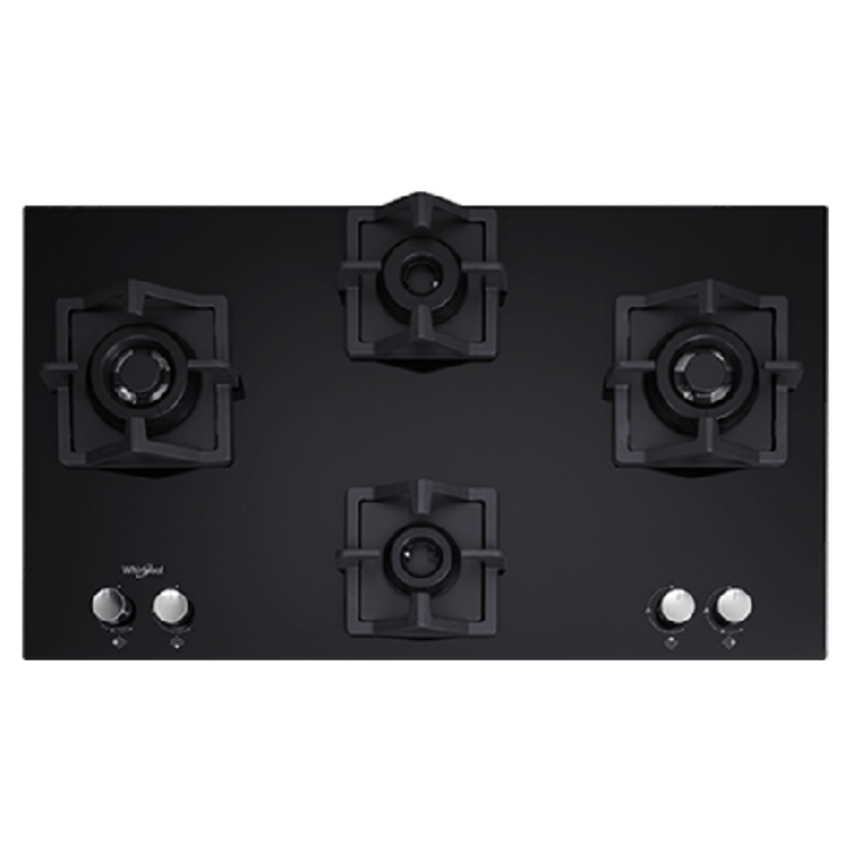 Whirlpool SMART SEAL BRASS HDMC 904 90cm 4 Burners Auto Electric Ignition Black Toughened Glass Built in Glass Hob