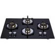 Whirlpool SMART SEAL HYBRID BRASS 704 70 cm 4 Burner Hob Smart Seal Auto Ignition (Battery Operated) Black Toughened Glass