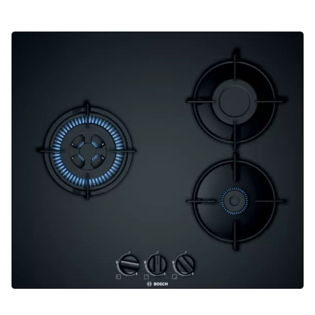 Bosch Series 4 PNC6B6B10I Gas hob 60 cm Tempered Glass Black FFD