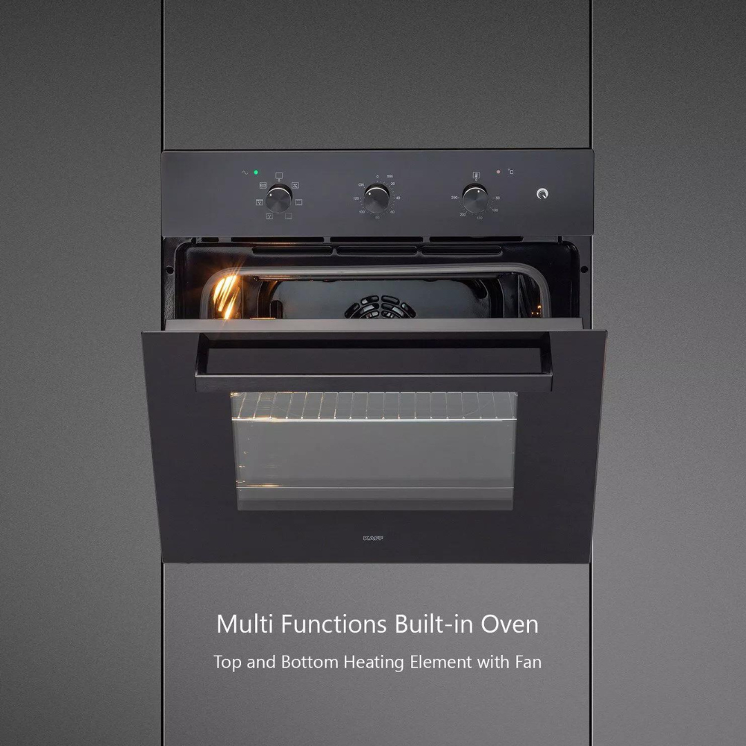 
KAFF OV 80 ML 7 | 60cm ELECTRIC OVEN | Extra Large Cavity | Full Black Finish |  Built In Ovens