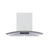 Elica GLACE TRIM ETB PLUS LTW 75 NERO TC3V LED 75cm 1220 cu.mtr/hr Baffle Wall Mounted Stainless Steel