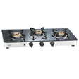 Glen 1033 GT BB AI| 3 Burner Glass Gas Stove with Brass Burner Auto Ignition 