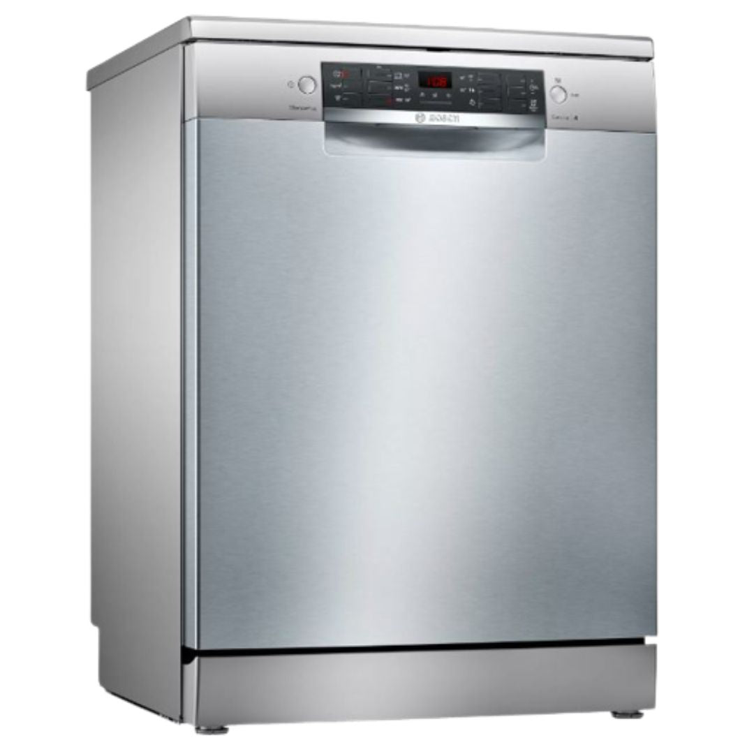 Bosch Series 4 Free-Standing Dishwasher 60 cm Fingerprint Free Stainless Steel 6 Programmes Silver INOX Dishwasher SMS46KI01I 